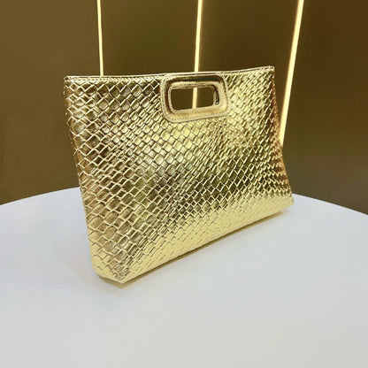 Strukturierte Metallic-Abend-Clutch