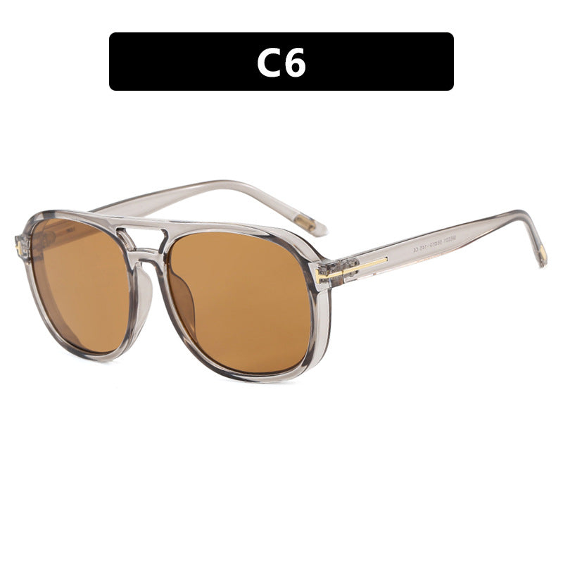 Damen quadratische Sonnenbrille mit luxuriösem Kunststoffrahmen und verspiegelten Gläsern Brehn