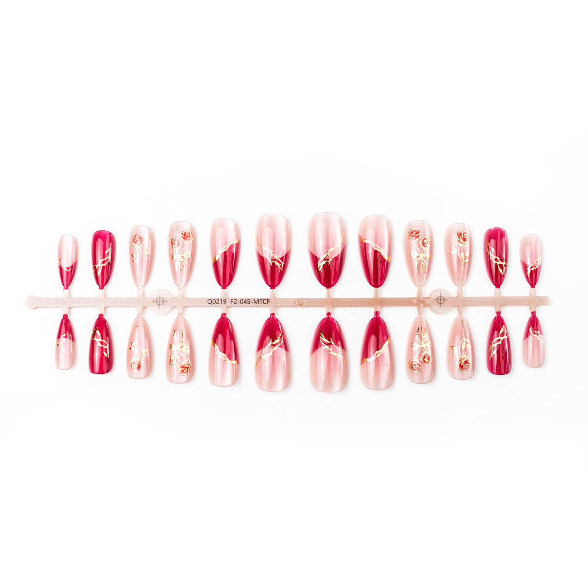 Künstlerische von Rosen inspirierte Press-On Nagelkunst Brehn