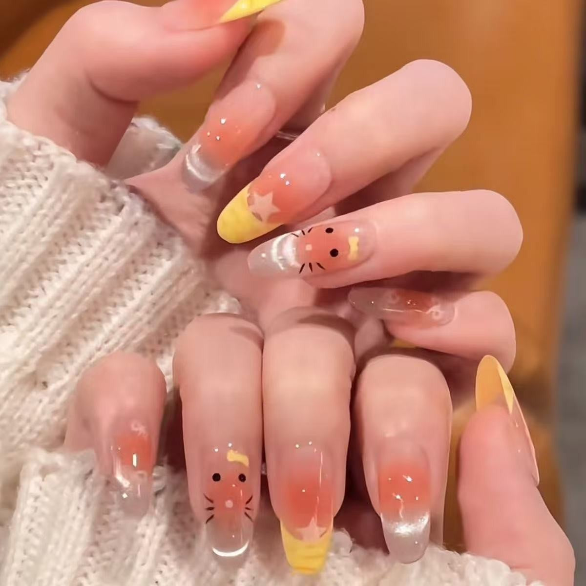 Niedliches Bären-Thema Press-On Nagelset Brehn