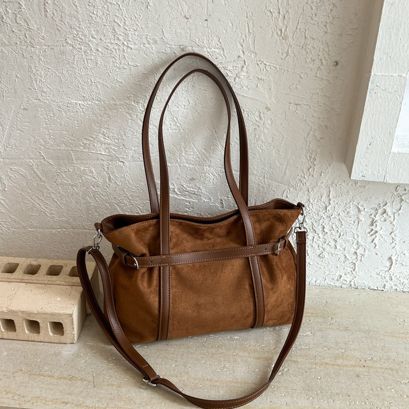 Vielseitige Wildleder-Shopper Tasche