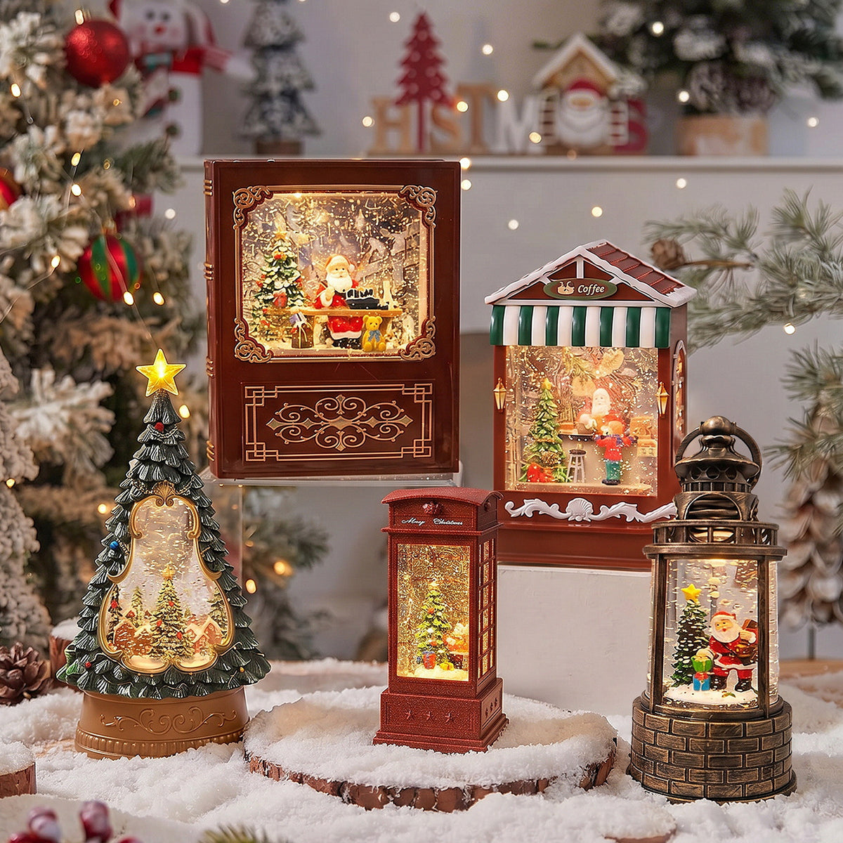Nostalgisches Weihnachtsfernseher-Dekor Brehn