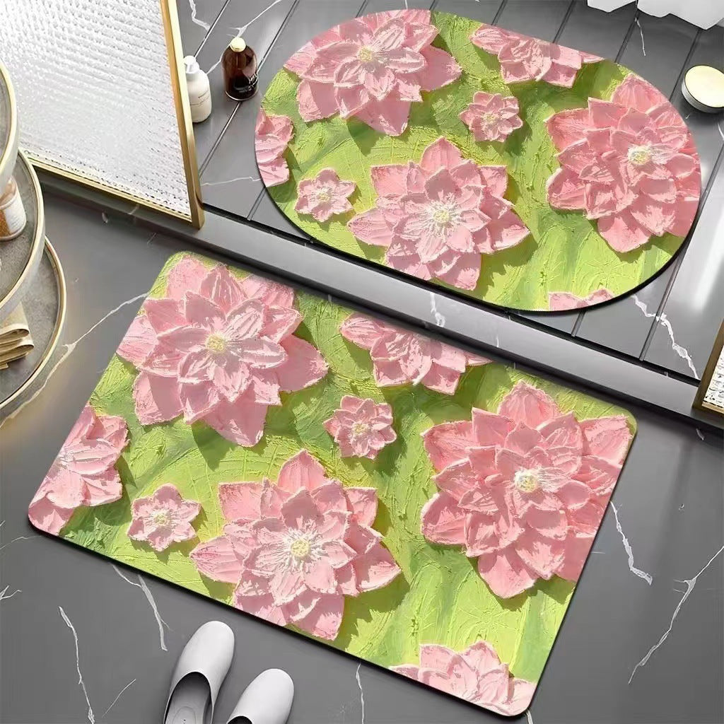 Blumenmuster Badezimmermatte Brehn