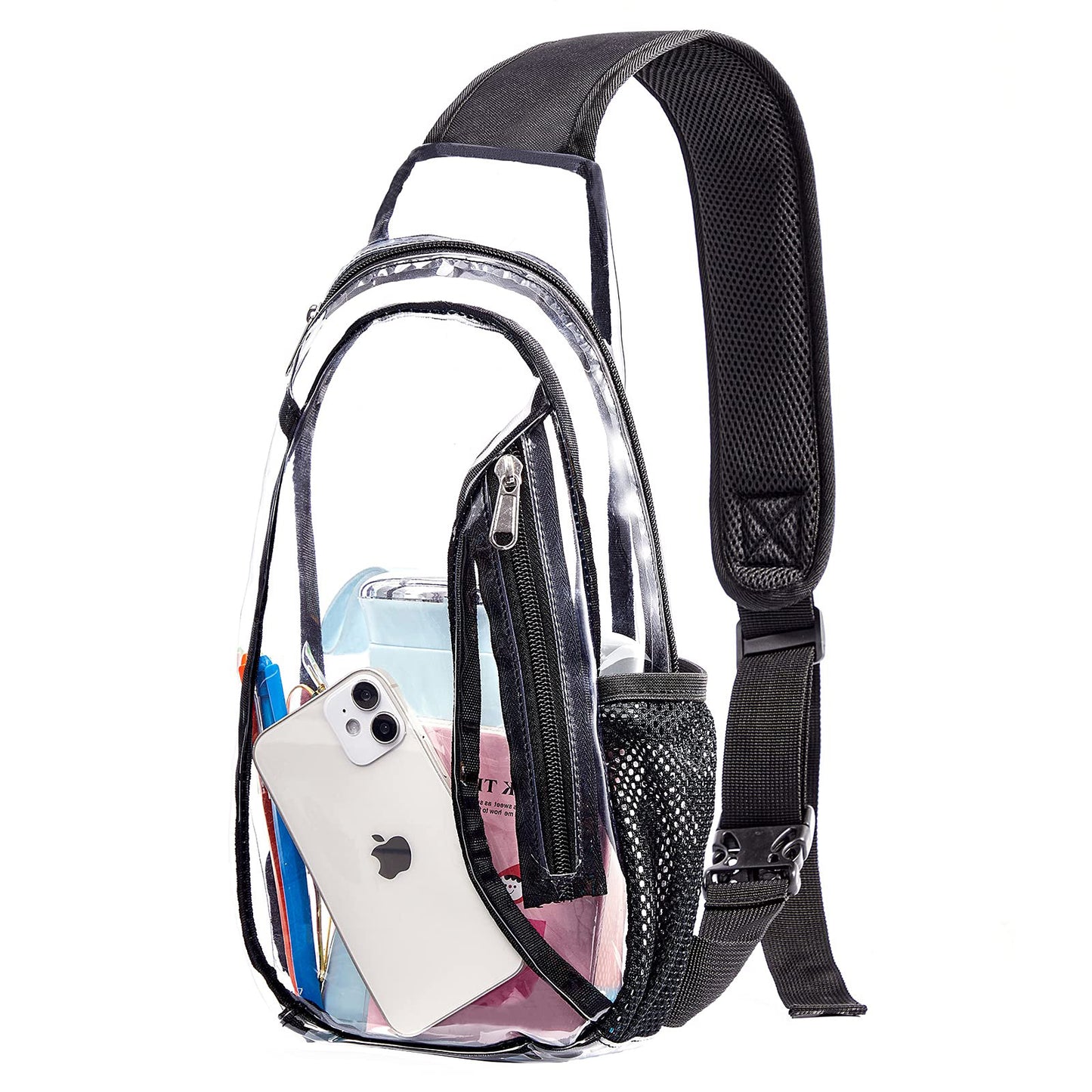 Unisex durchsichtiger Sling-Rucksack mit mehreren Fächern Brehn