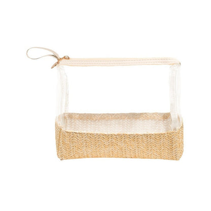 Kosmetiktasche Aus Transparentem Material mit Geflochtenem Boden Brehn