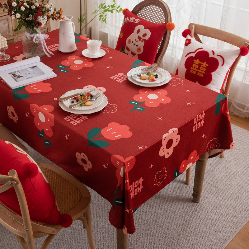 Lebendige Floral-Druck Tischdecke