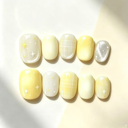 Elegantes Press-On-Nagelkunst-Set mit Stern-Design Brehn