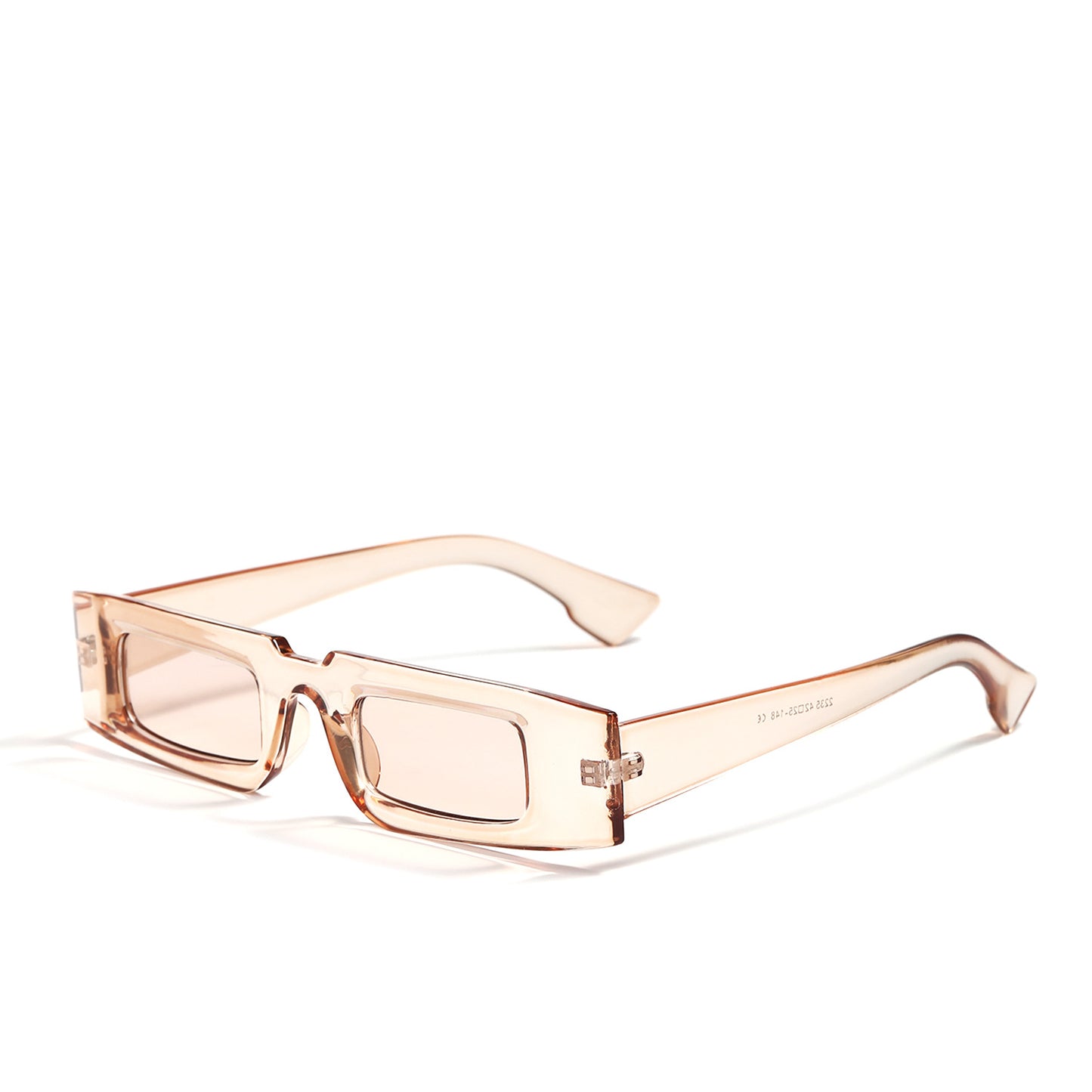 Damen modische geometrische Sonnenbrille mit transparentem Rahmen und polarisierenden Gläsern Brehn