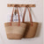 Elegante Bast-Handtasche mit Ledergriffen Brehn