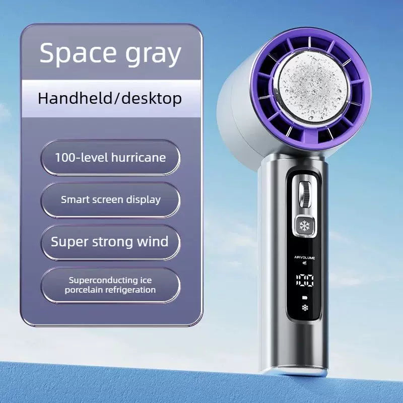 Unisex Einheitsgröße tragbarer personalisierter thermoelektrischer Mini-Luftkühler Ventilator mit Smart-Display und einstellbarem Wind Brehn