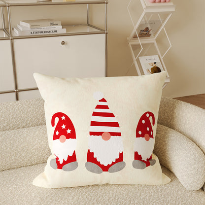 Decorative Holiday Merry Christmas Cotton-Linen Throw Pillow Cover
