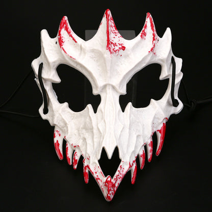 Halbgesichtsmaske mit fletschenden Vampirzähnen und verstellbarem Gummiband