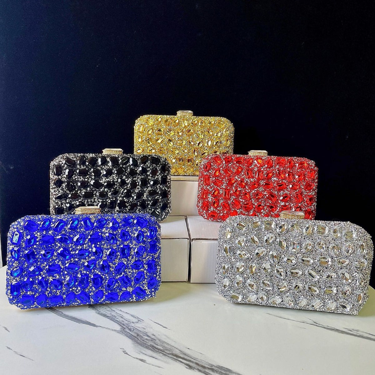 Glamouröse Bejeweled Abend Clutch