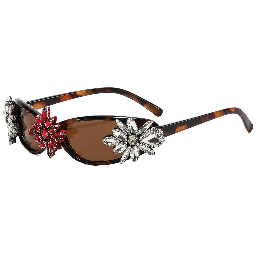 Damen Glamouröse Designer-Sonnenbrille mit floralen Akzenten Brehn