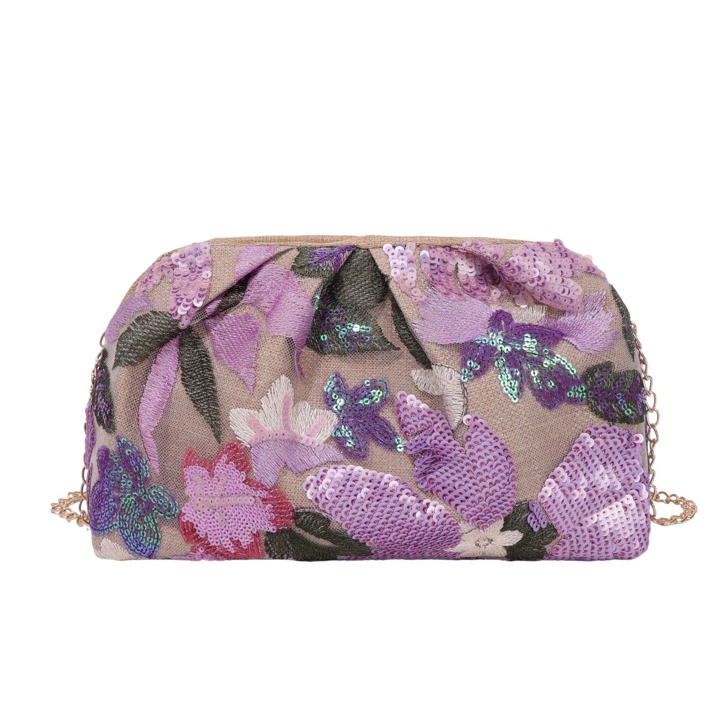 WoElegant Florale Pailletten Clutch-Tasche Brehn