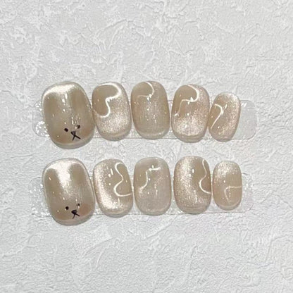 Verspieltes tierisches Druck-Nagelset Brehn
