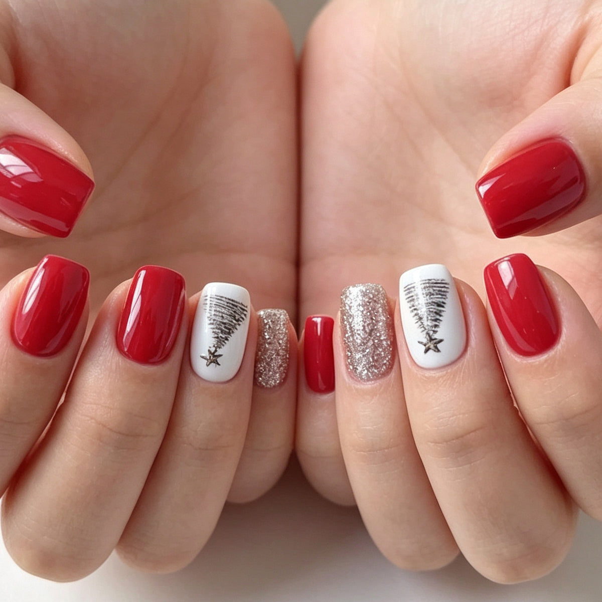 Festliche Baumdesign Nagelkunst Brehn