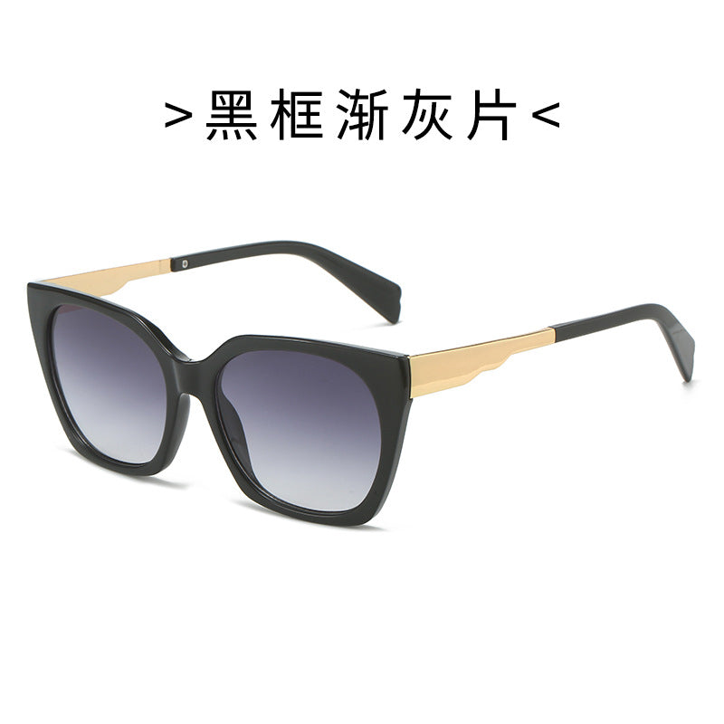 Damen Oversized-Sonnenbrille mit elegantem transparentem Rahmen und goldenen Akzenten Brehn