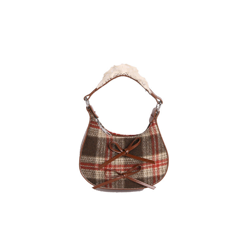 WoStylish Karo-Muster Handtasche Brehn