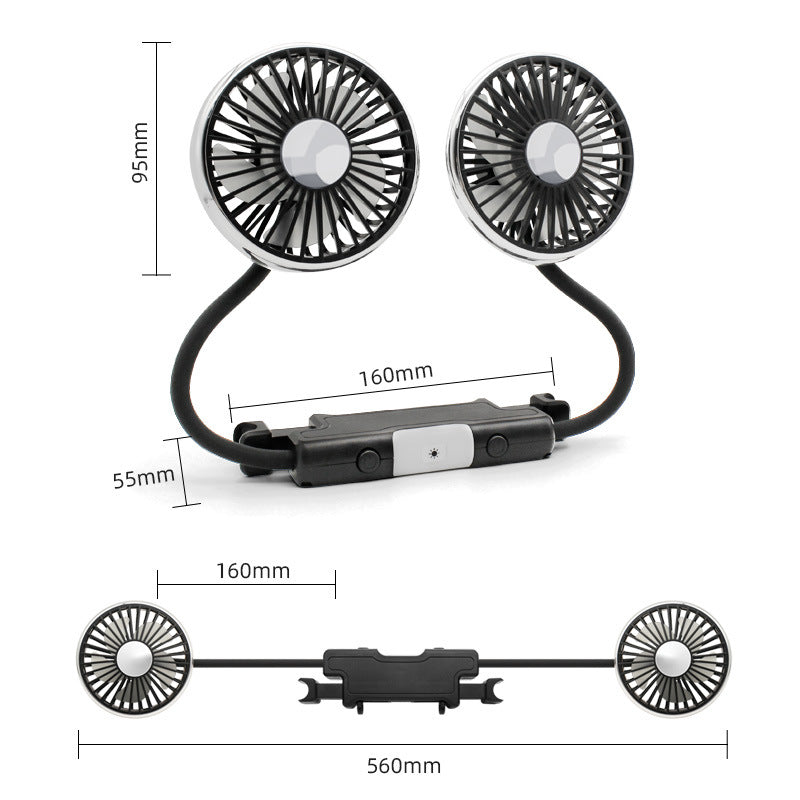 Dual-Head Verstellbarer Auto Kühlventilator Brehn