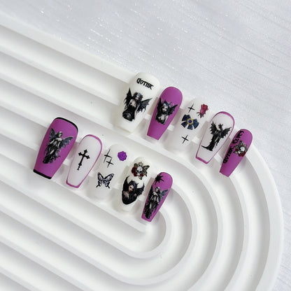 Künstlerisches Gothic Press-On Nail Art Set