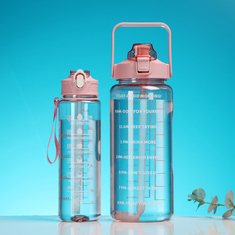 Damen Motivierende Wasserflasche mit Zeitmarkierungen Brehn