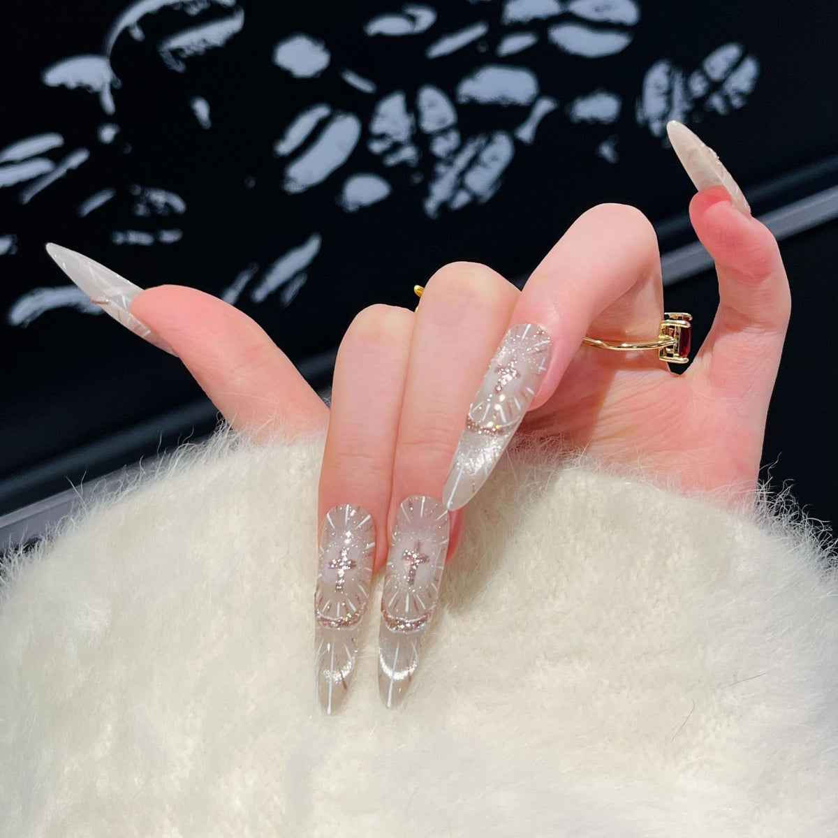 Chic Press-On Nagel Set mit elegantem Strassdesign Brehn
