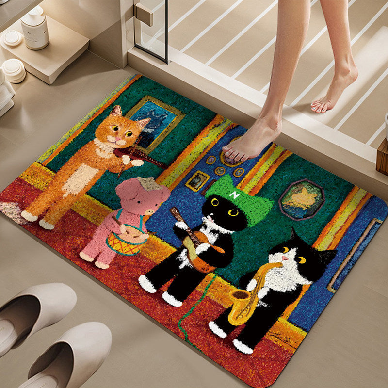 Cartoon-Kat-Themen-Badmatte Brehn