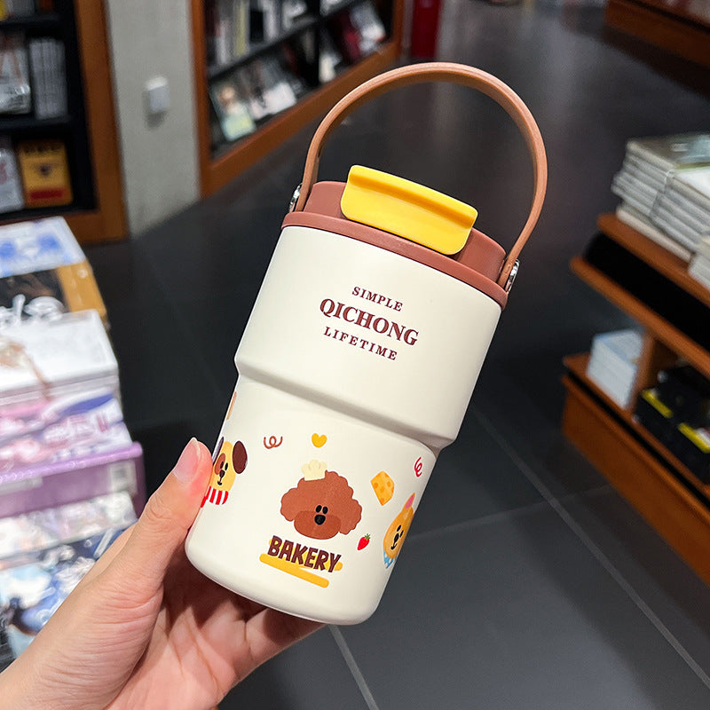 Damen praktische Isoliertrinkflasche mit integriertem Tragegriff Brehn