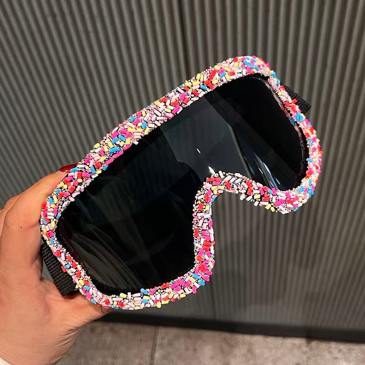 Damen stylische Skibrille mit einzigartigem Dekor Brehn