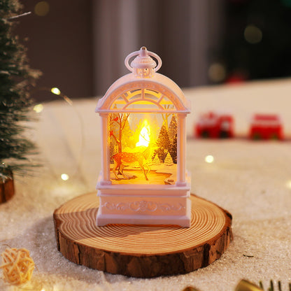 Dekorative Weihnachtslaterne mit nostalgischem Santa-Motiv Brehn