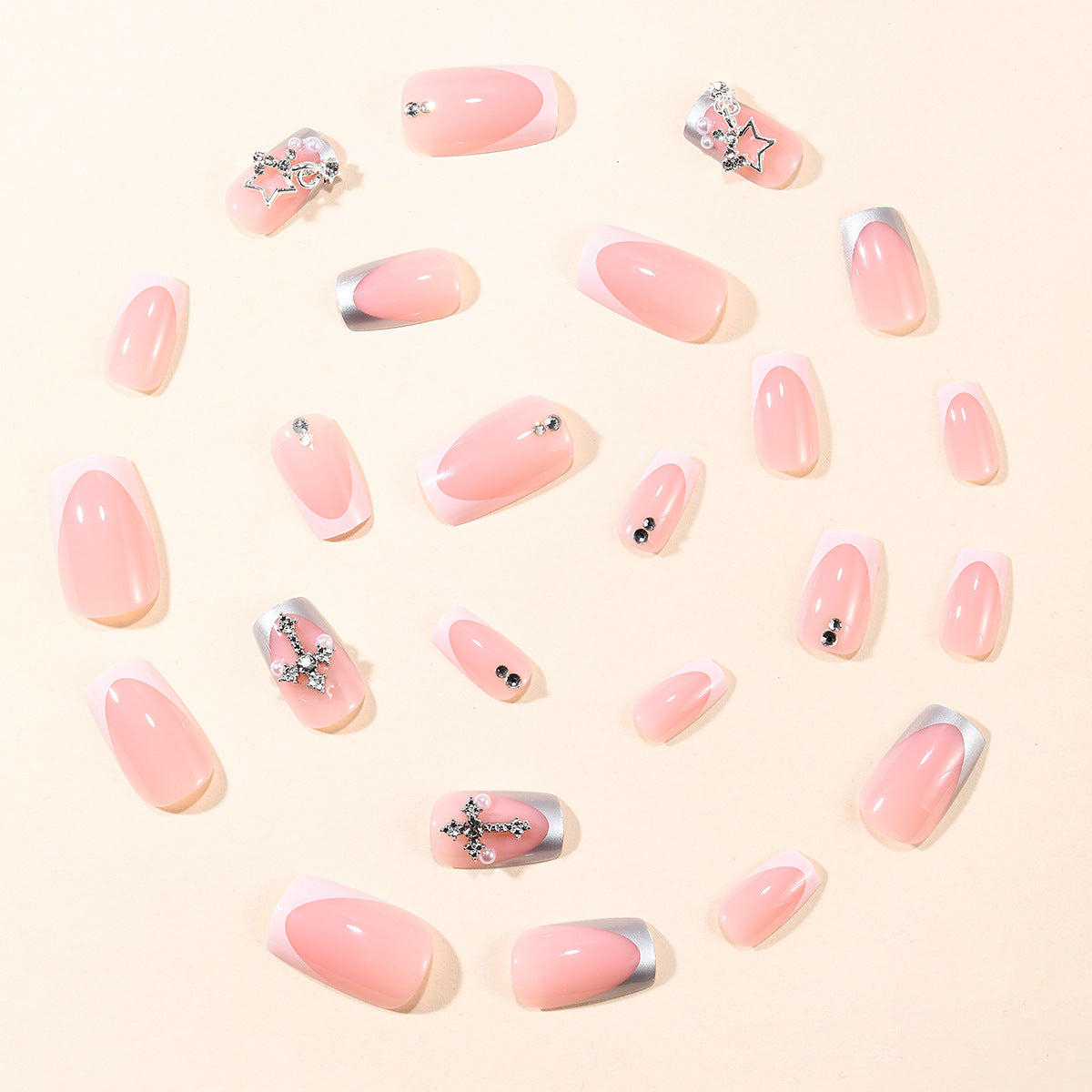 Glamouröse Strass Dekorative Stiletto Nagelerweiterungen Brehn