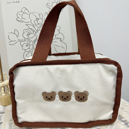 Canvas Kinder Bestickte Hasen Tasche