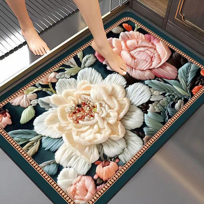 Künstlerische Florale Badmatte Brehn