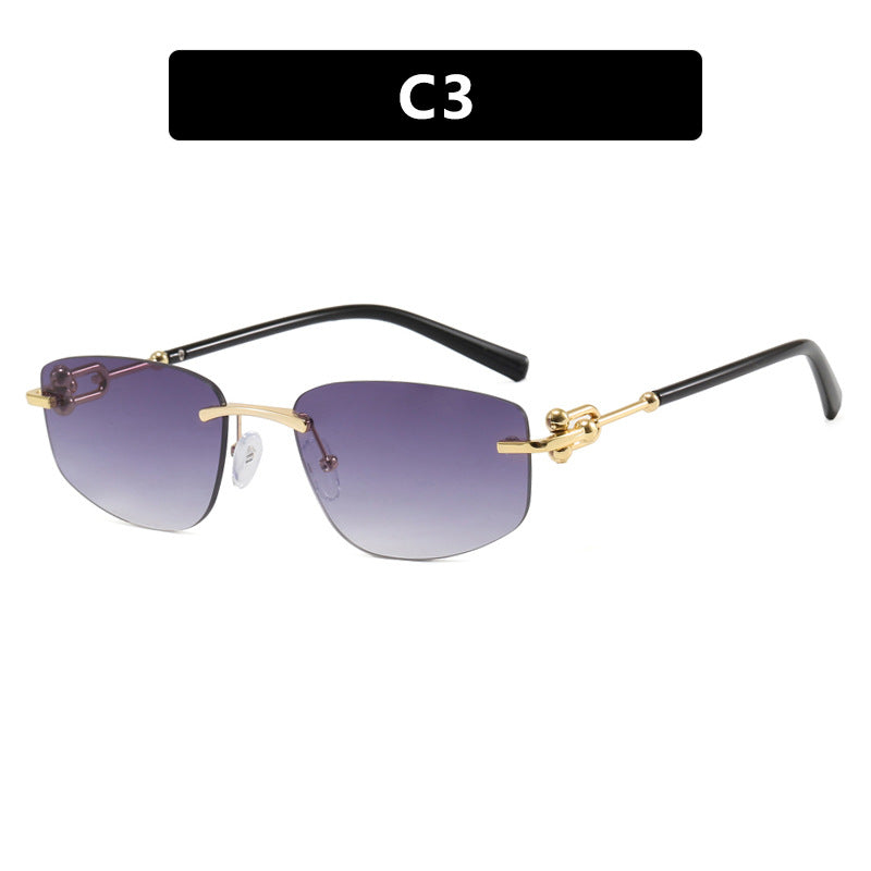 Damen elegante Halbgestell-Brille mit luxuriösem Metallrahmen und transparenten Gläsern Brehn