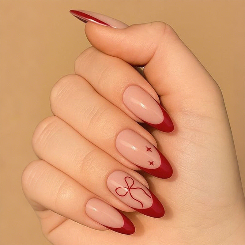 Elegantes French Tip Design Press-On Nail Set Brehn