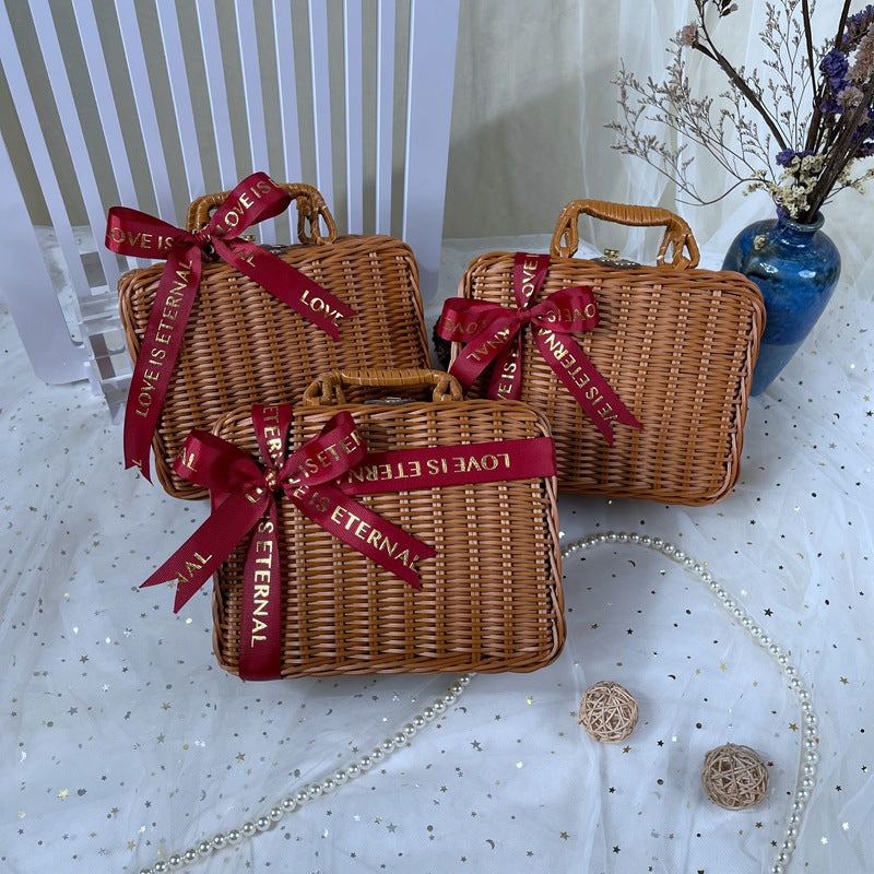 Damen klassischer Rattan Handtasche Brehn