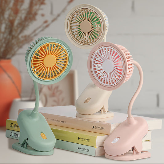 Damen flexibel einstellbare Klemmlampe mit Ventilatorfunktion Brehn