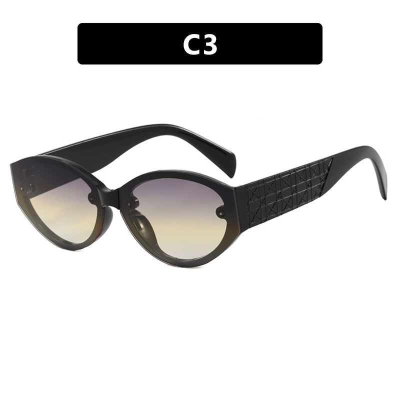 Damen extravagante Cat-Eye Sonnenbrille mit strukturiertem Rahmen Brehn