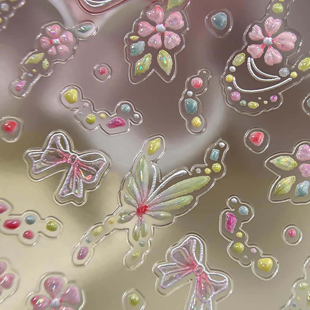 Dekorative Blumen-Nagelkunst-Aufkleberblatt