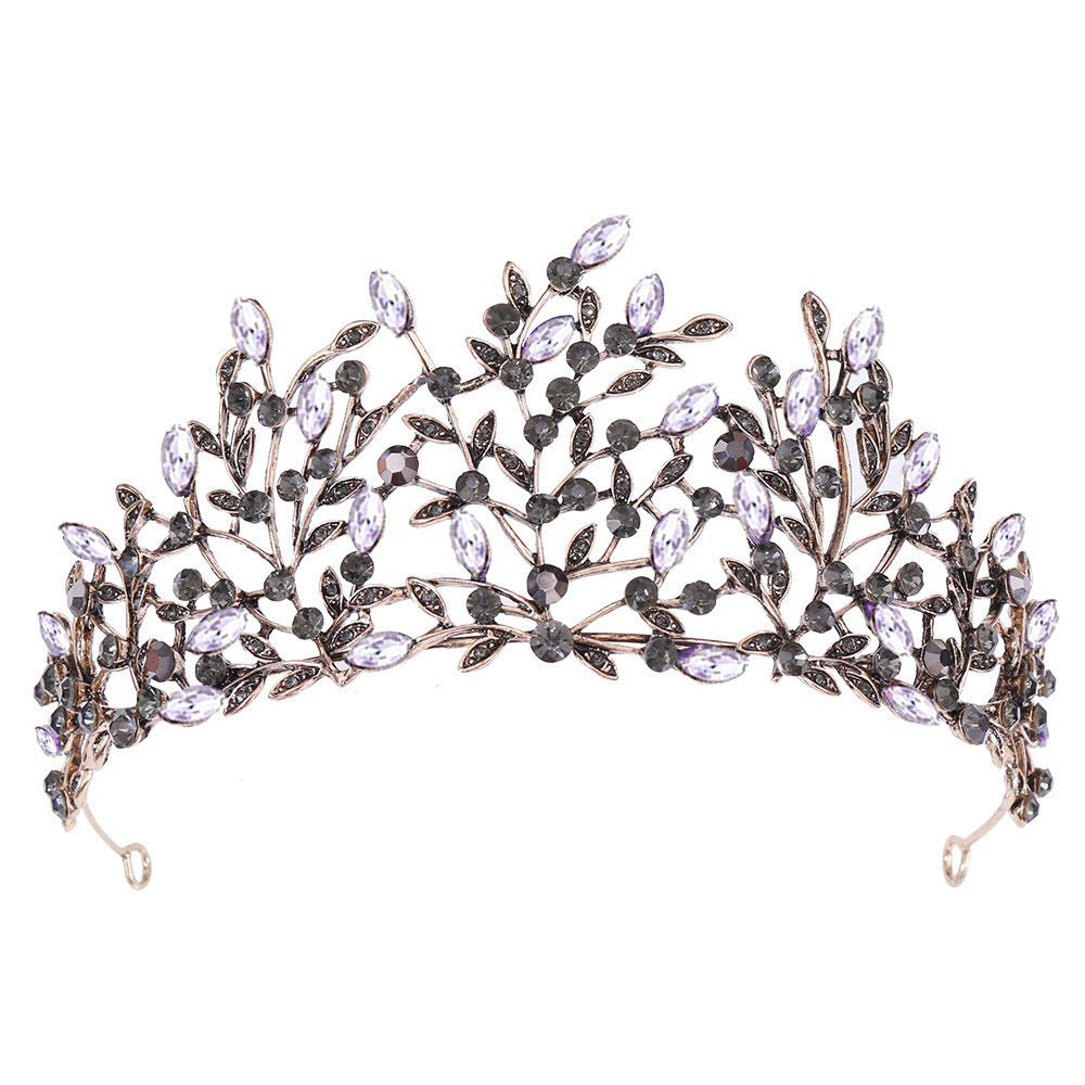 Damen Elegante Haarreif mit floralen Verzierungen und Strasssteinen Brehn