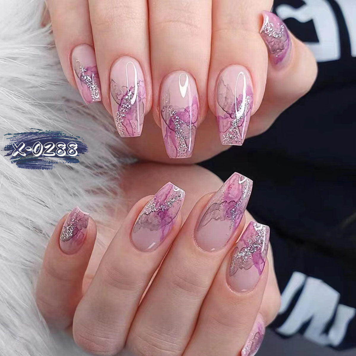 Künstlerisches Nageldesign-Set mit Marmor-Effekt