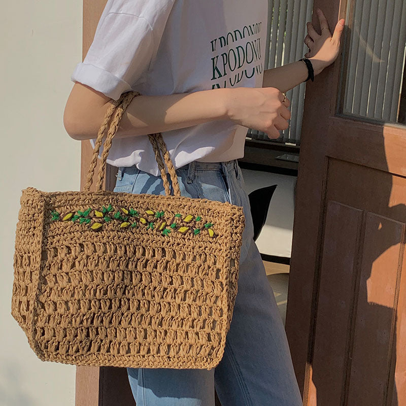 Damen handgefertigte Jute Tasche Brehn