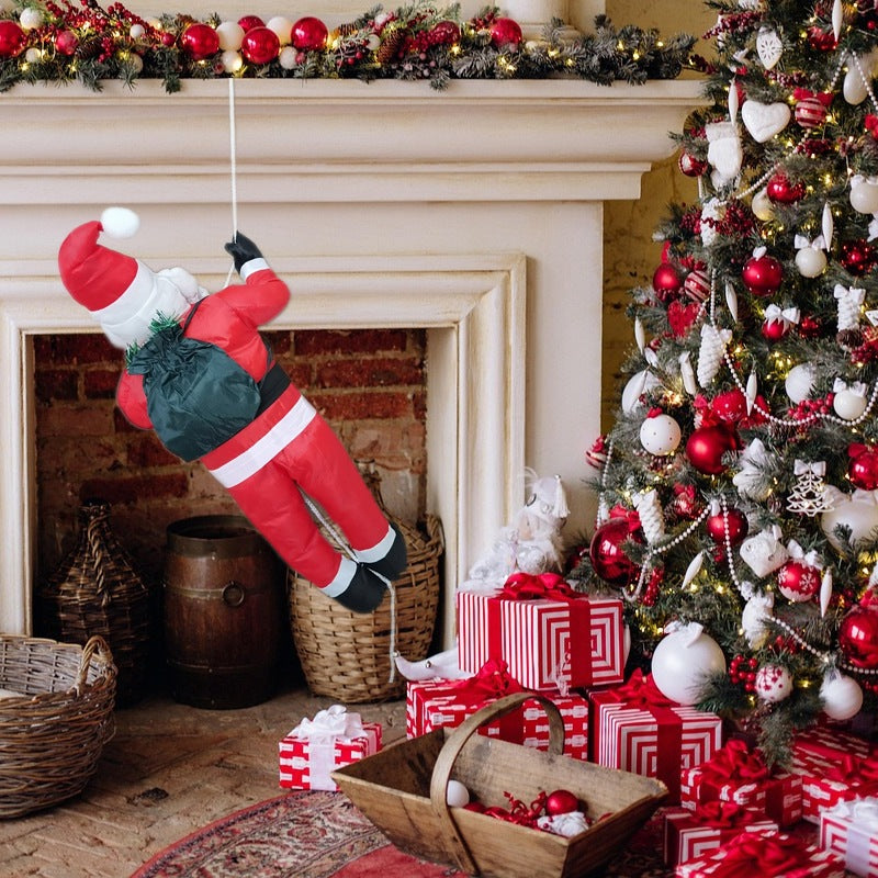 Aufblasbare Weihnachtsmann Figur auf Leiter