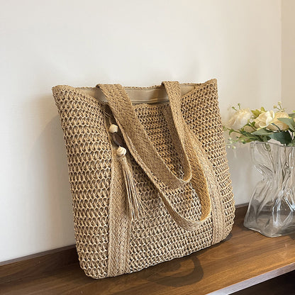Handgefertigte Strohtasche Strandtasche
