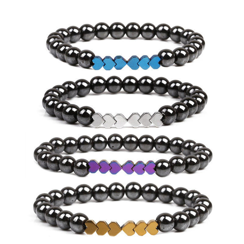 Natürliche Steinperlenarmband mit Herzakzenten Brehn