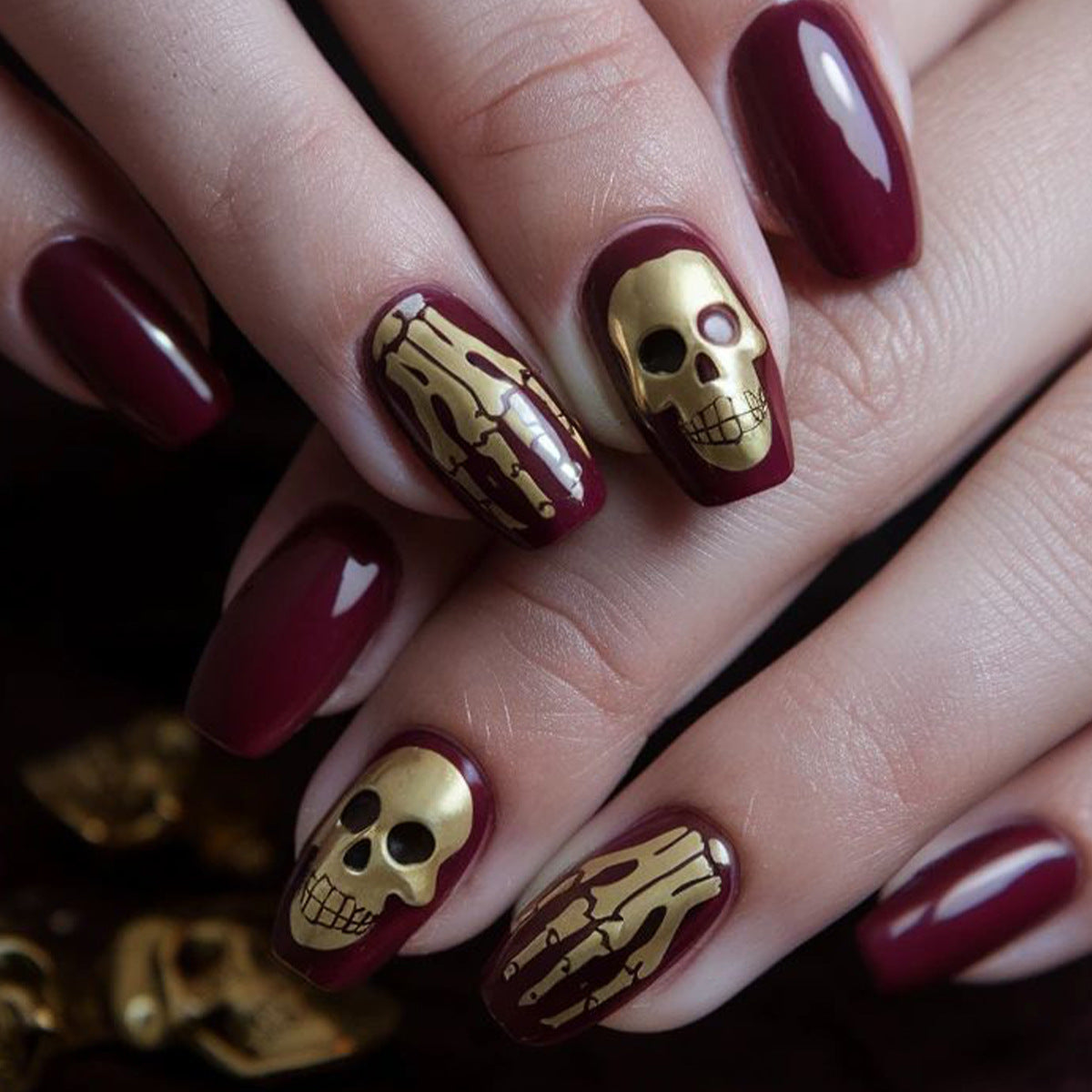 Gothic Skull Nagelkunst Erweiterungen Brehn