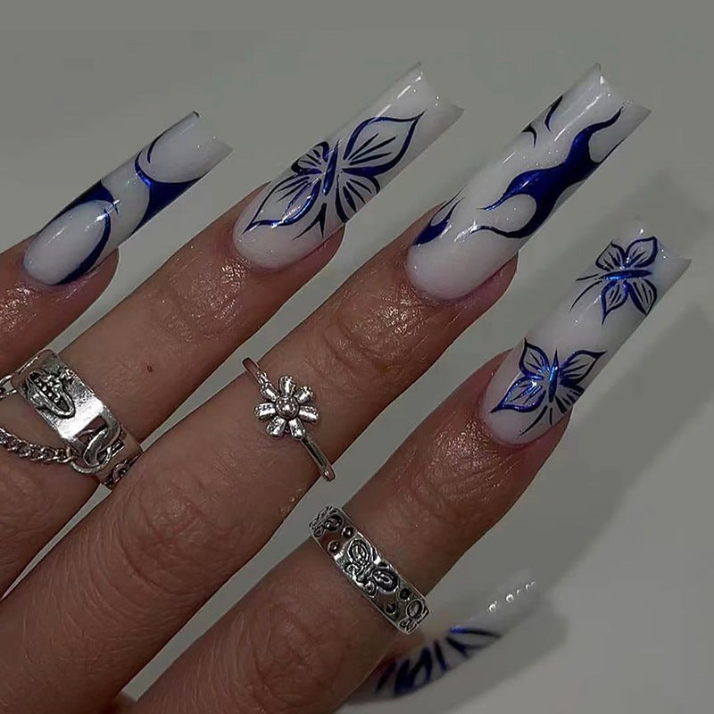 Blumeninspirierten Stiletto Press-On Nägel Brehn