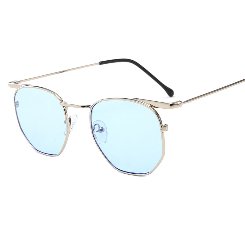 Damen modische geometrische Sonnenbrille mit elegantem Metallrahmen Brehn