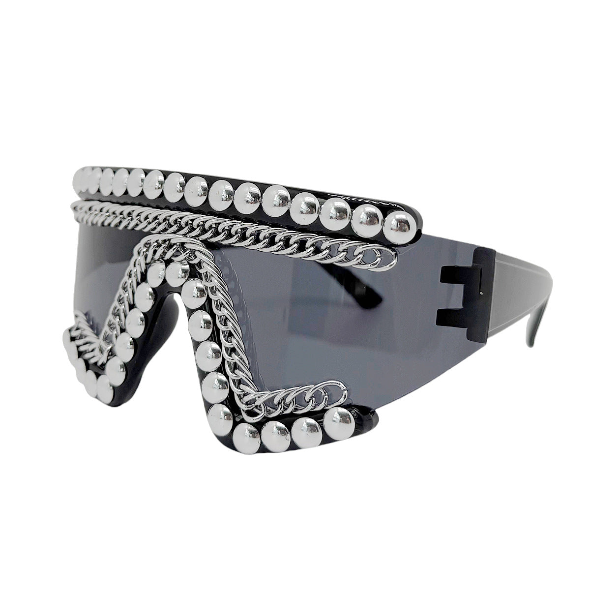 Damen Fashion-Sonnenbrille mit luxuriösem Kettenrahmen und schimmernden Akzenten Brehn